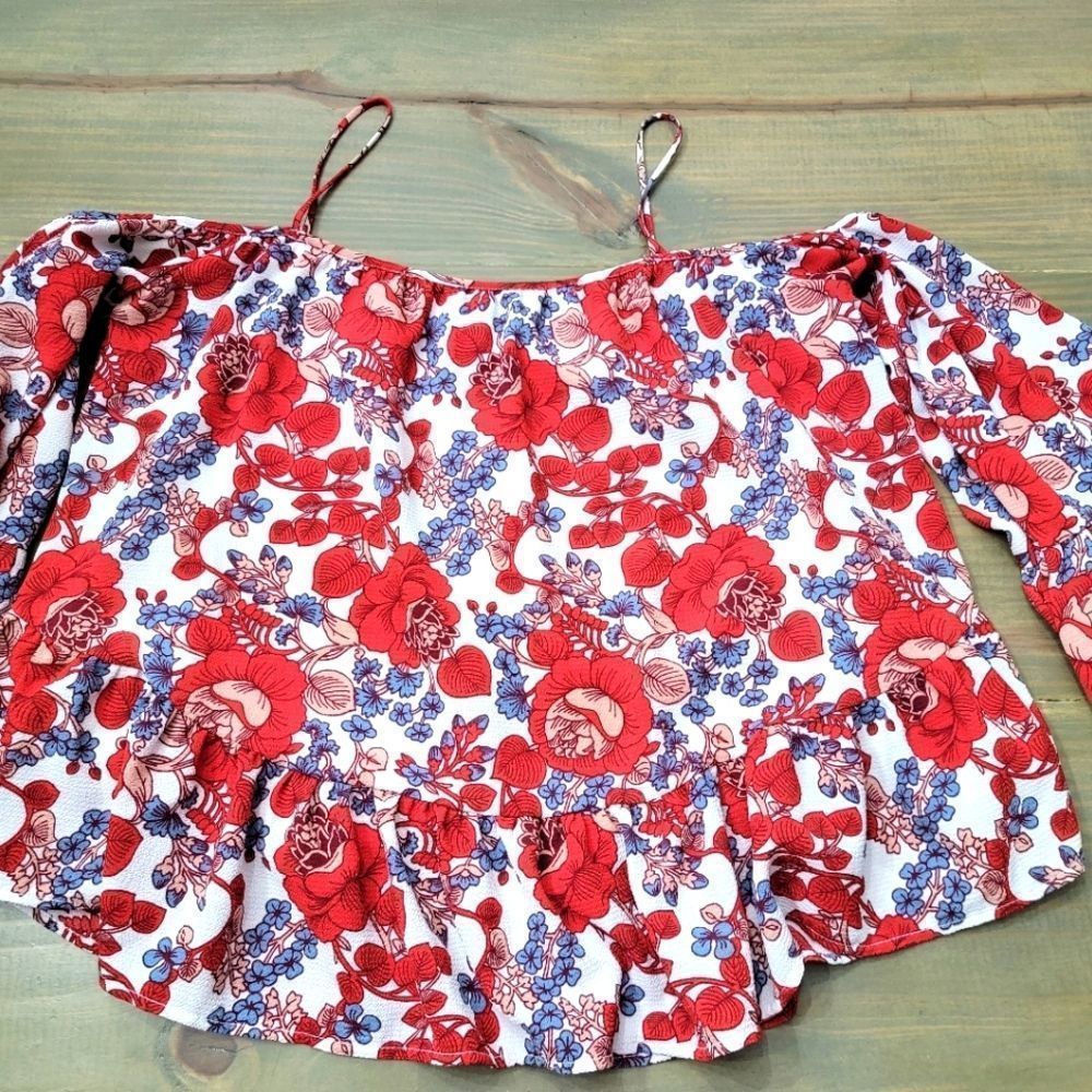 Wilton Park flowy floral crop blouse